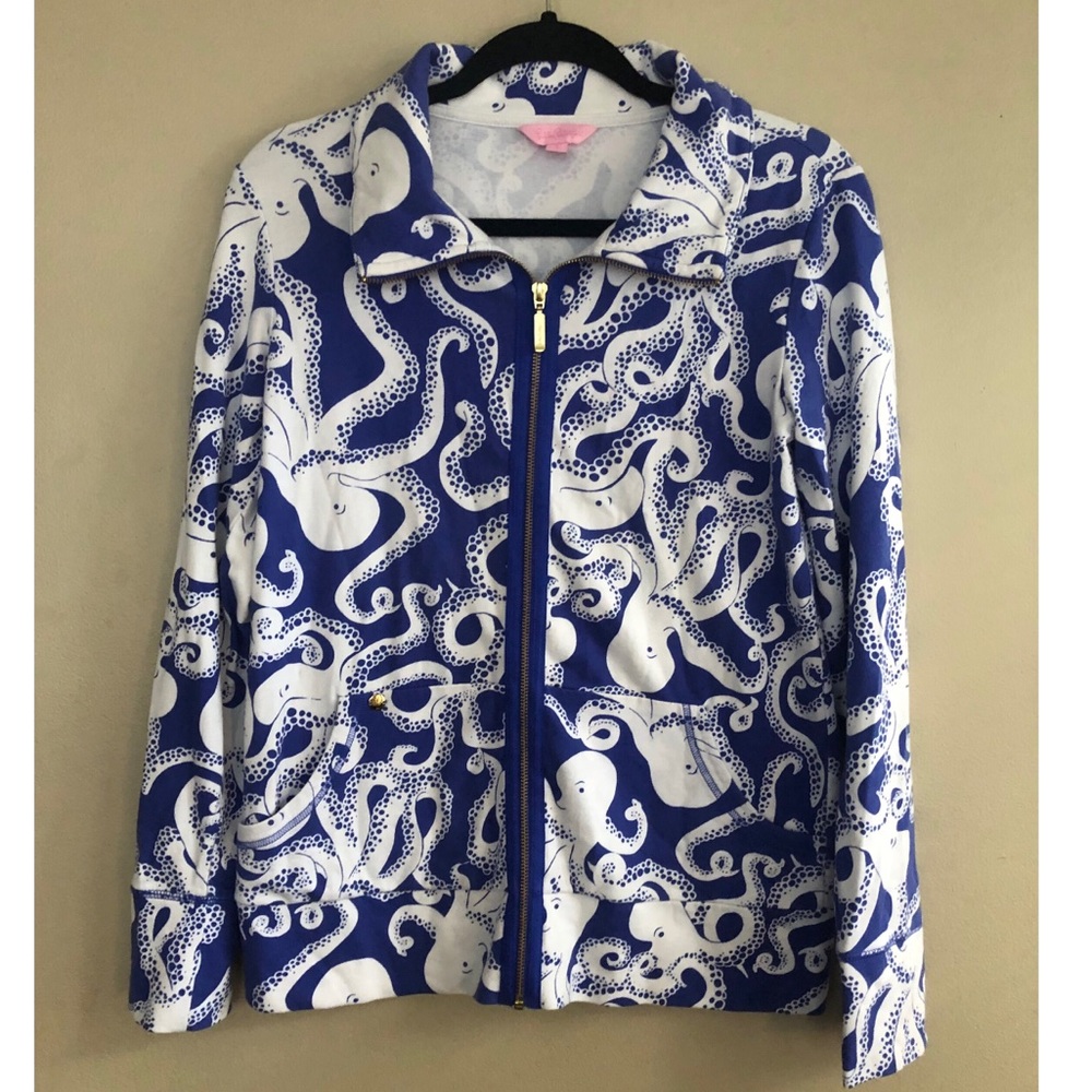 Lilly Pulitzer Leona Full Zip Bubbly Octopus Print
